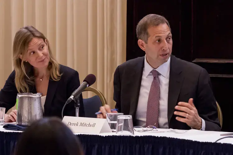 Former Ambassador to Burma Derek Mitchell explains how difficult it is to find a concrete solution when addressing the situation in Myanmar.&nbsp;Image by Jin Ding. Washington, D.C., 2018.
