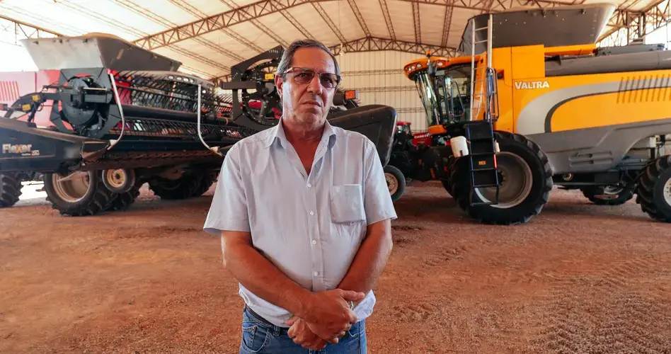 Jaime Farinon owns an 8,000-acre soy farm that was previously Amazon rainforest. He says government regulations are taking what was promised to him by a previous government. Image by Sam Eaton. Brazil, 2018.