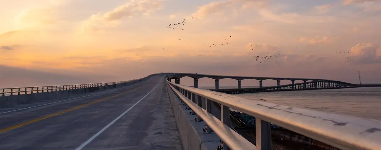The ​​Marc Basnight Bridge crosses over the Oregon Inlet in the Outer Banks. Image by NCDOT. United States, undated.