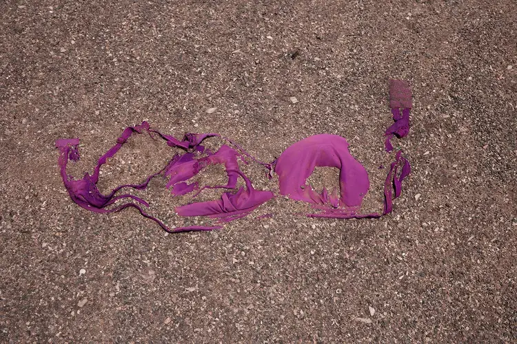 This July 15, 2019 photo shows a bra left on the beach where Ethiopian migrants are gathered by smugglers for evening boat trips to Yemen from Obock, Djibouti. Image by Nariman El-Mofty / AP Photo. Djibouti, 2019.