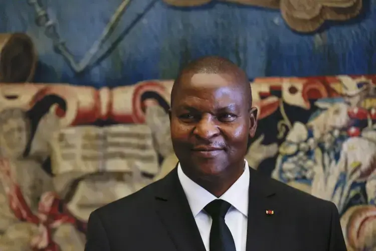 Faustin-Archange Touadéra, president of the Central African Republic, attending a meeting at the Vatican. Image by Alessandro Bianchi. Vatican City, 2018.&nbsp;