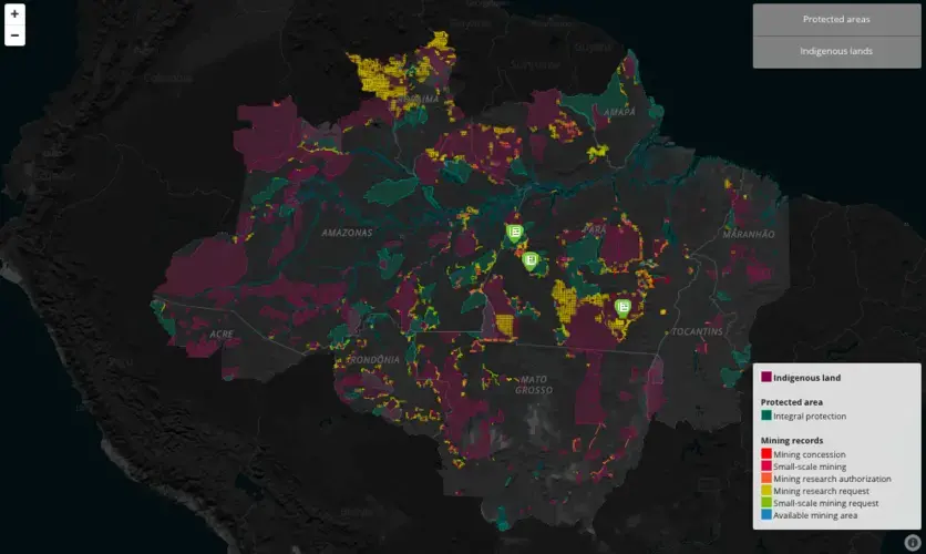 The Mined Amazon project has tracked mining applications in the region.