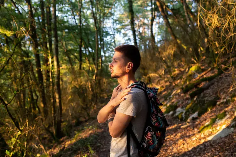 Sergi poses for a portrait in rural France. Image by Bradley Secker. France, 2020.