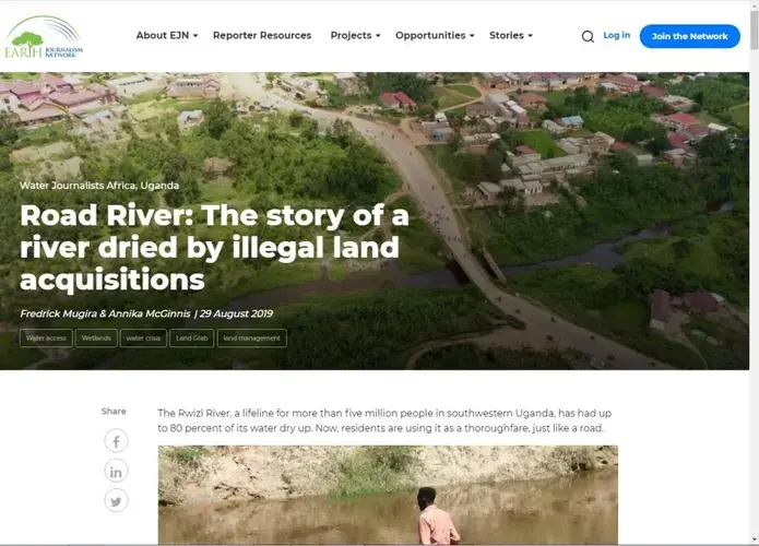 'Road River: The story of a river dried by illegal land acquisitions' published by Earth Journalism.net. Image by Earth Journalism Network.