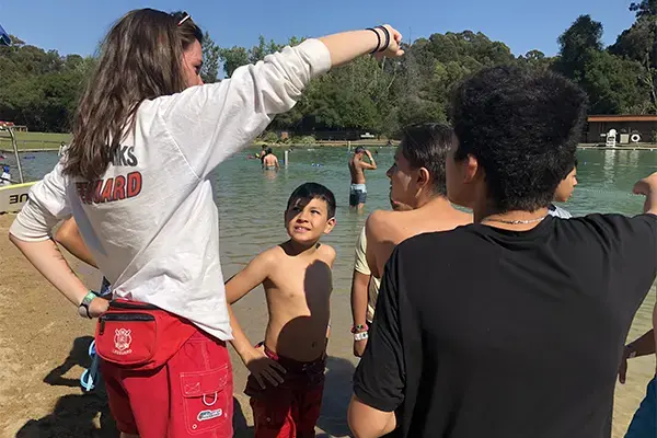 Kids and moms visit for about four hours each day. In the afternoons, campers take part in activities like swimming and sports. Image by&nbsp;Jaime Joyce for TIME Edge. California, 2018.
