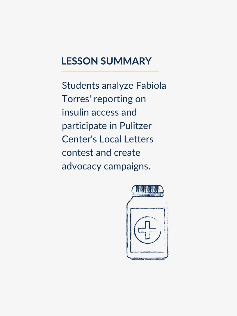 illustration of medicine bottle with text summary of lesson above