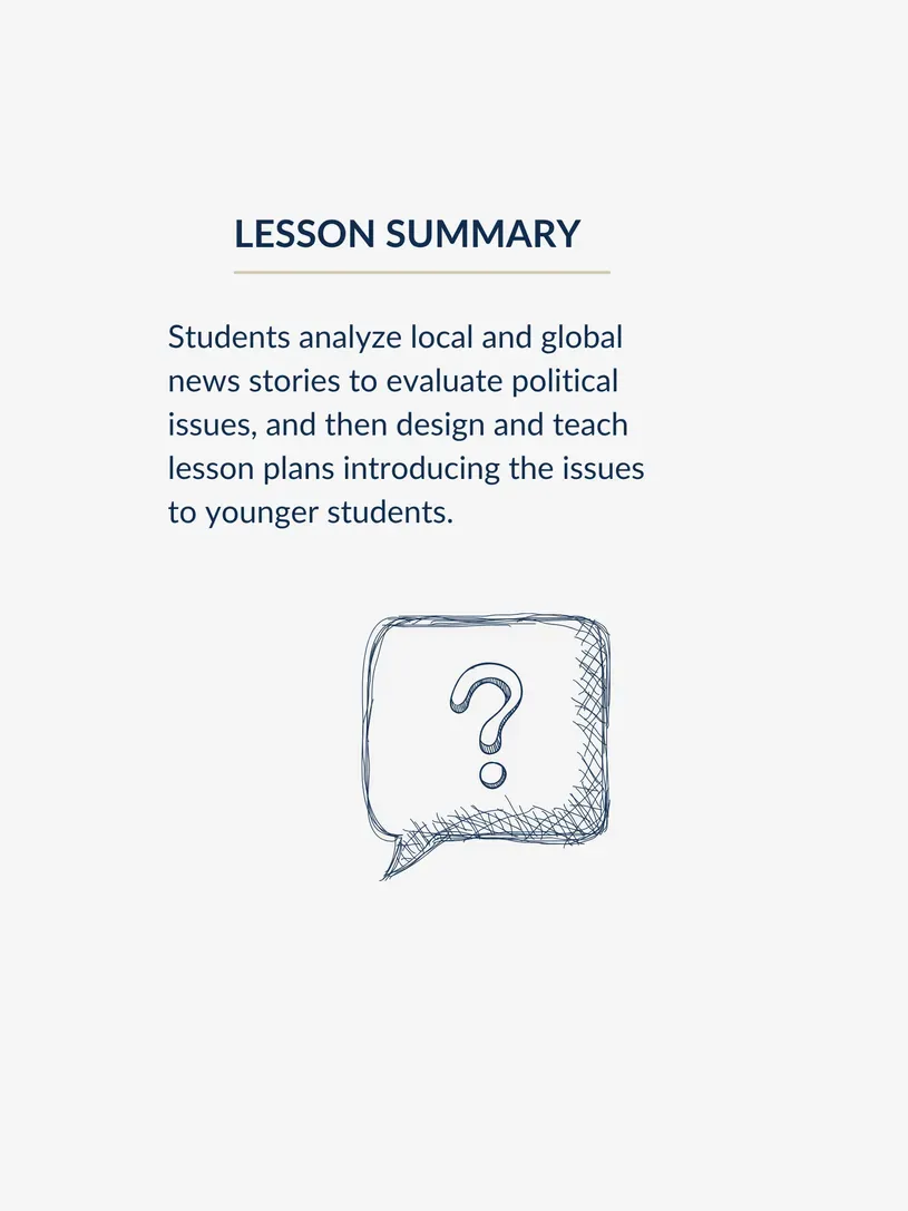 lesson summary above illustrated thought bubble with question mark inside