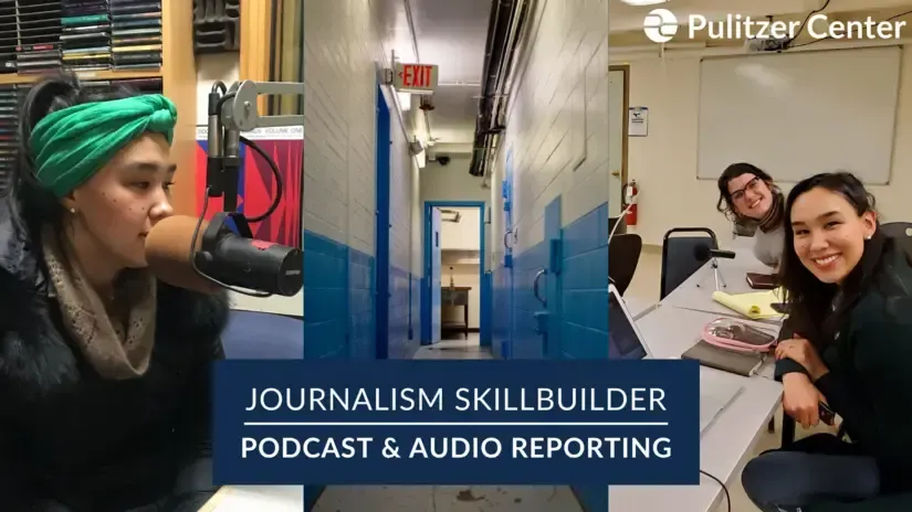 Decorative graphic for audio Journalism Skillbuilder lesson