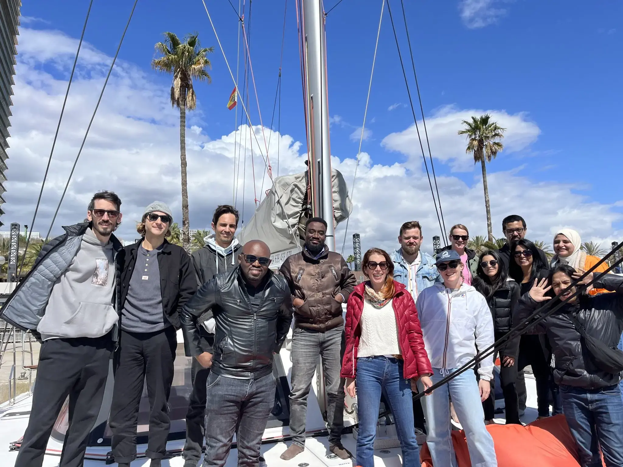 The ORN fellows pose for a photo on a boat