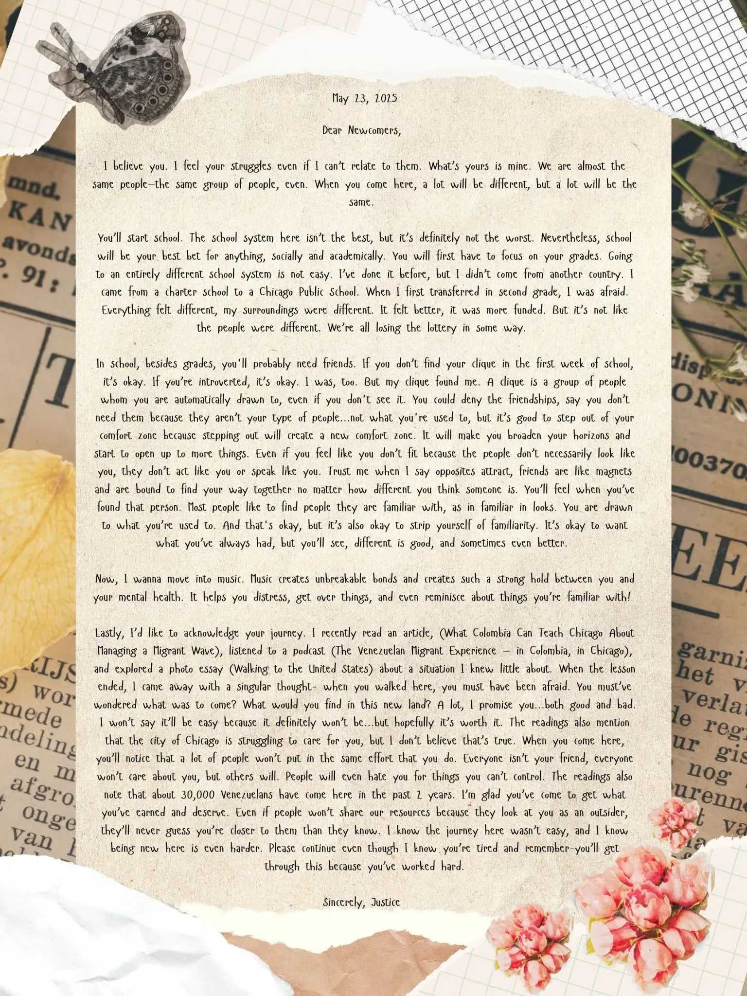 Ink and Empathy letter