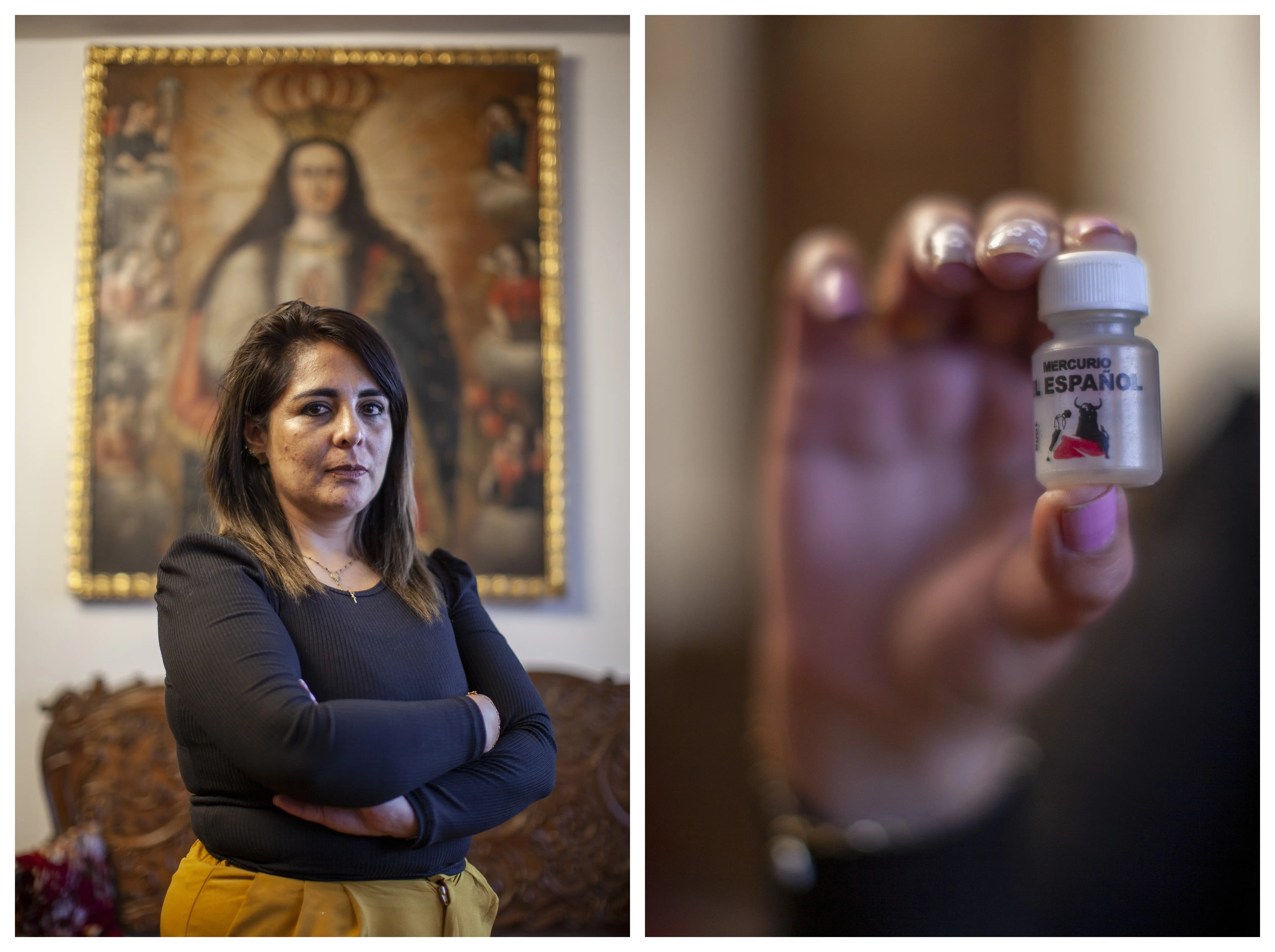 Right: headshot. Left: another bottle of "Mercurio El Espanol."