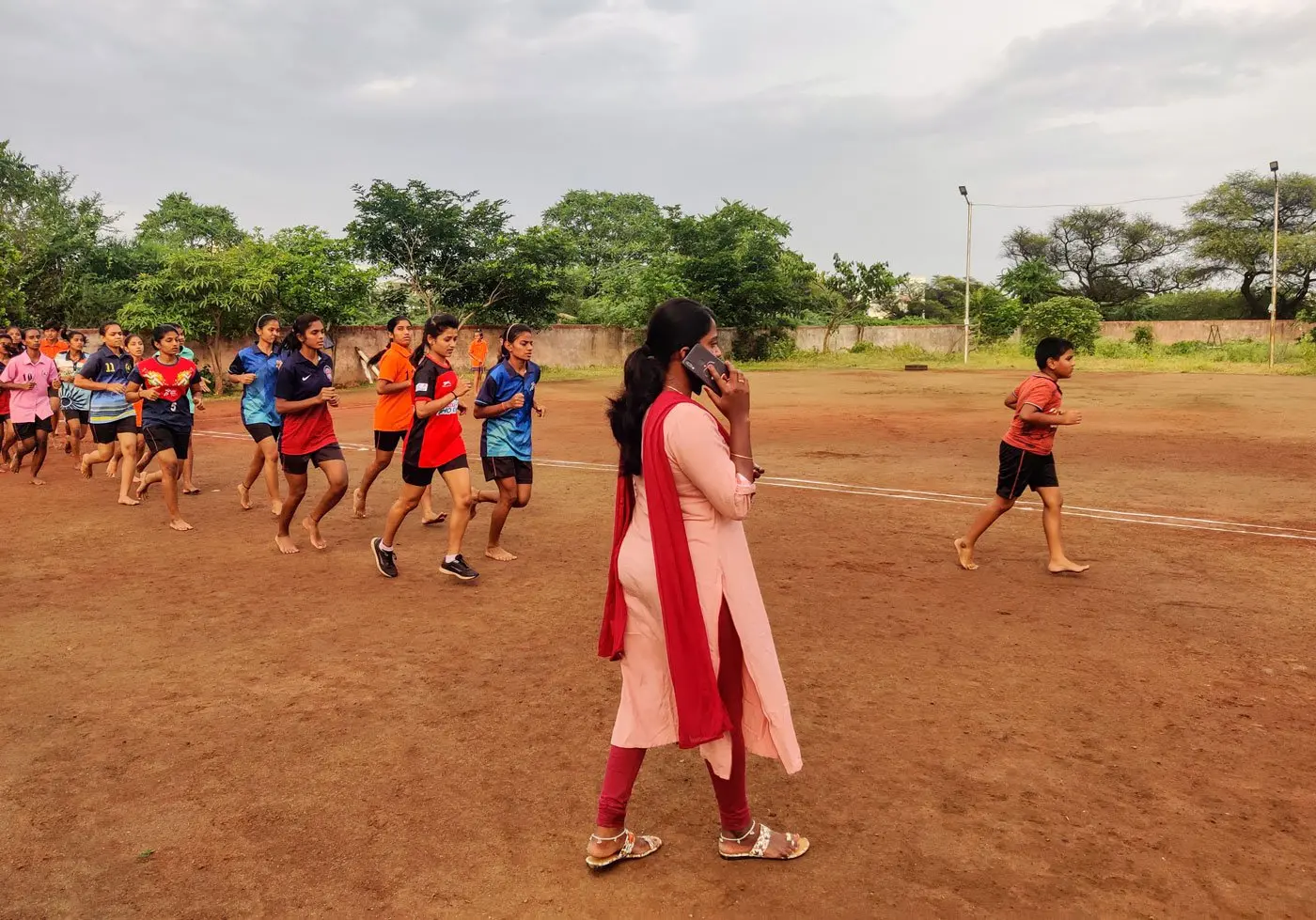 Team runs together 