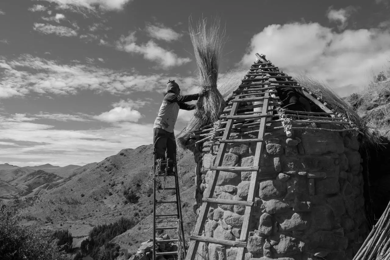 Man works on structure