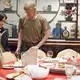 Sally Kwan and Duane Hanson finish dinner with Sally's family in Chinatown, Manhattan, on May 19, 2019. Image by Michael G. Seamans. United States, 2019.