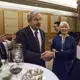 U.S. Ambassador to China Terry Branstad shakes hands with Rick Kimberley, a farmer from Maxwell, Iowa, on Wednesday, Sept. 20, 2017, during an Iowa Sister States reception in Beijing. Kimberley was in China to attend the groundbreaking of the China-U.S. Demonstration Farm, which is being modeled after his farm in central Iowa. Image by Kelsey Kremer. China, 2017.