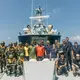 Tanzanian Marines and Ocean Warrior patrol vessel crew on Operation Jodari, Sea Shepherd's partnership with the Tanzanian government to combat illegal, unregulated, and unreported fishing. Image by Jax Oliver/Sea Shepherd. Tanzania, 2018.